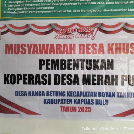 PEMBENTUKAN KOPERASI DESA MERAH PUTIH NANGA BETUNG